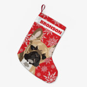 Personalisierter Haustier | Fawn French Bulldog Gi Kleiner Weihnachtsstrumpf (Vorderansicht (hängend))