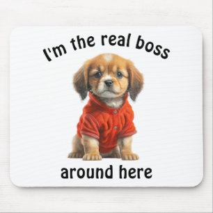 Personalisierter Haustier-Foto Boss Hund Mousepad