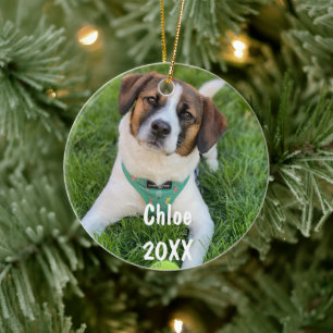 Personalisierter Haustier-Foto-Christbaumschmuck Keramik Ornament