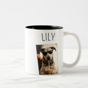 Personalisierter Haustier-Foto-Kaffeebecher Zweifarbige Tasse