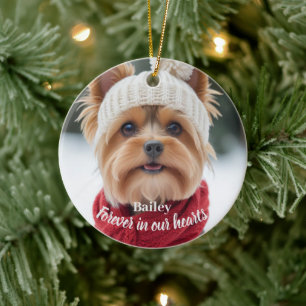 Personalisierter Haustier-Foto-Trost-Schmuckanhäng Keramik Ornament