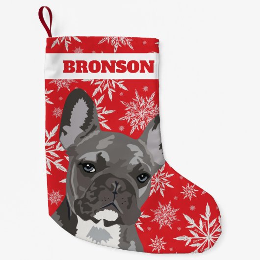 Personalisierter Haustier | French Bulldog-Geschen Kleiner Weihnachtsstrumpf (Vorderseite)