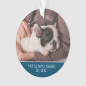 Personalisierter Haustier Hund Welpe Foto Erstes W Ornament (Vorderseite)