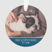 Personalisierter Haustier Hund Welpe Foto Erstes W Ornament (Vorderseite)