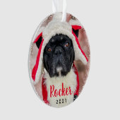 Personalisierter Haustier Hund Welpen Urlaub Foto Ornament (Vorderseite)
