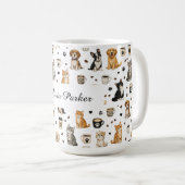 Personalisierter Haustier- und Kaffeepattern mit i Kaffeetasse (VorderseiteRechts)
