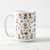 Personalisierter Haustier- und Kaffeepattern mit i Kaffeetasse (Links)