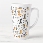 Personalisierter Haustier- und Kaffeepattern-Name Milchtasse (Rechts)