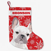 Personalisierter Haustier | White French Bulldog G Kleiner Weihnachtsstrumpf (Vorderseite)
