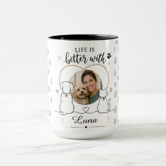 Personalisierter Haustierliebhaber-Foto- und Namen Tasse