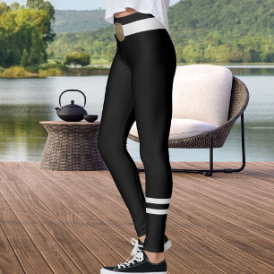 Personalisierter Haustierliebhaber Schwarz und Gra Leggings