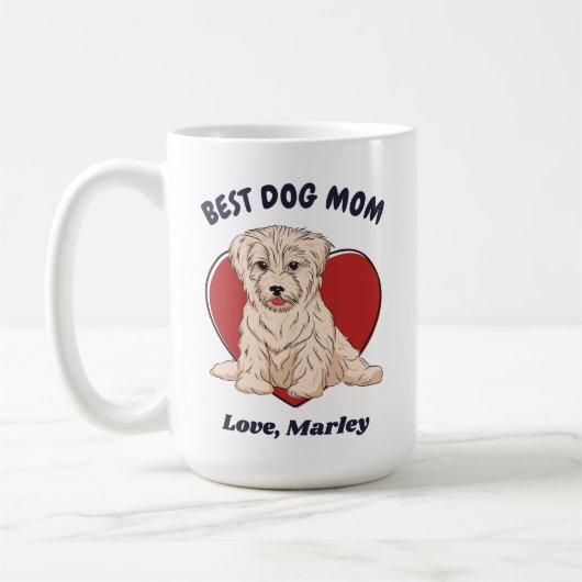 Personalisierter Havanese Puppy Hund Mama Benutzer Kaffeetasse (Links)