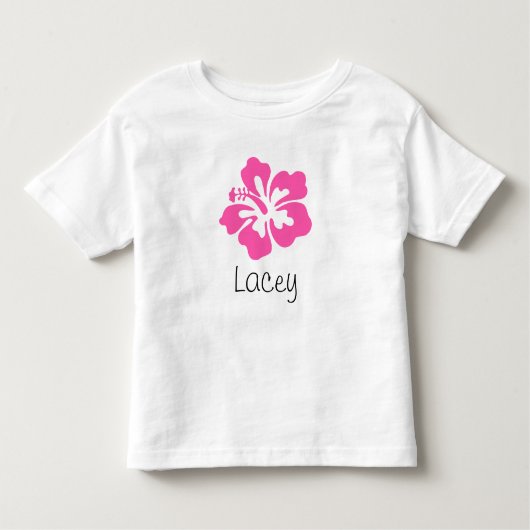 Personalisierter hawaiianischer Blume Hibiskus Ros Kleinkind T-shirt (Vorderseite)