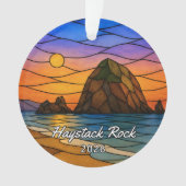 Personalisierter Haystack Rock Acryl-Schmuck, Cust Ornament (Vorderseite)