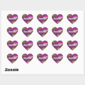 Personalisierter Heart Shaped Lila Quilt Sticker (Blatt)