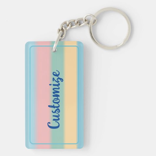 Personalisierter Heartstopfen farbenfroh Schlüsselanhänger (Rückseite)