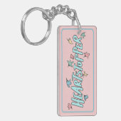Personalisierter Heartstopfen Pink Schlüsselanhänger (Vorderseite links)