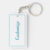 Personalisierter Heartstopfen weiß Schlüsselanhänger (Rückseite)