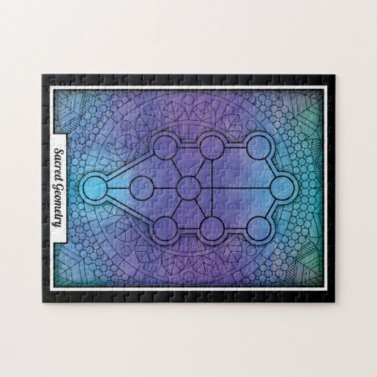 Personalisierter Heiliger Geometrie-Baum Puzzle (Horizontal)