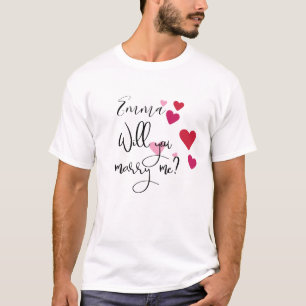 Personalisierter Heiratsantrag Willst du mich heir T-Shirt