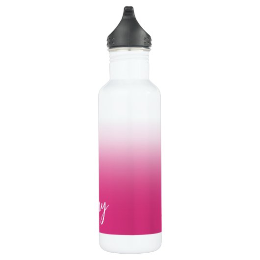Personalisierter heißer Fuchsienrosa Gradient Edelstahlflasche (Rechts)