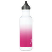 Personalisierter heißer Fuchsienrosa Gradient Edelstahlflasche (Links)