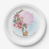 Personalisierter Heißluftballon Geburtstag Pappteller (Vorderseite)