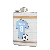 Personalisierter hellblauer Fußball-Fußball Jersey Flachmann (Links)