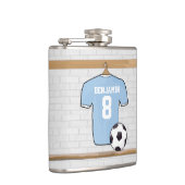 Personalisierter hellblauer Fußball-Fußball Jersey Flachmann (Rechts)