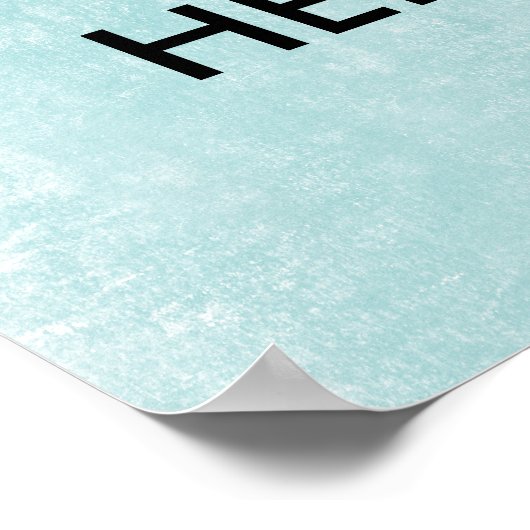 Personalisierter hellblauer Papierhintergrund Poster (Ecke)