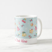 Personalisierter hellblauer Weihnachtsbecher Kaffeetasse (VorderseiteRechts)
