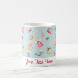 Personalisierter hellblauer Weihnachtsbecher Kaffeetasse