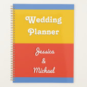 Personalisierter, heller Farbblock Moderne Hochzei Planer (Vorderseite)