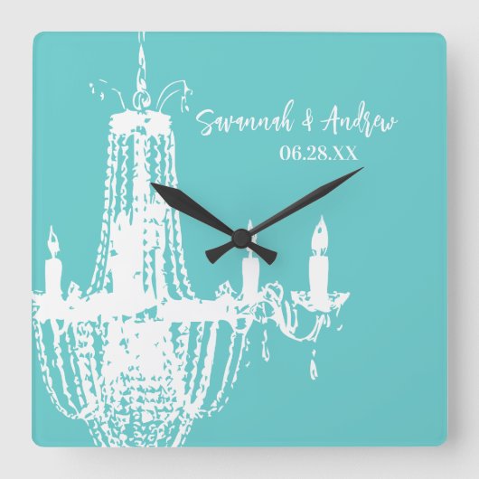 Personalisierter, heller Kronleuchter oder eine be Quadratische Wanduhr (Vorderseite)