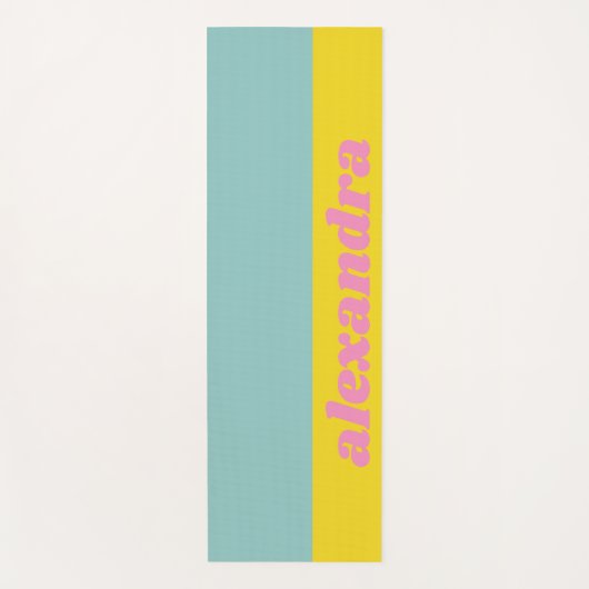 Personalisierter heller Pastellfarbblock Yogamatte (Vorderseite)