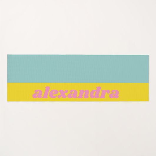 Personalisierter heller Pastellfarbblock Yogamatte (Vorderseite (Horizontal))