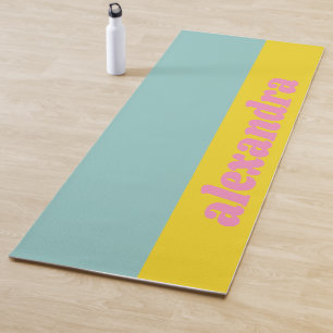 Personalisierter heller Pastellfarbblock Yogamatte