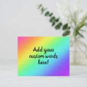 Personalisierter, heller Regenbogen Postkarte (Stehend Vorderseite)