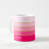 Personalisierter, heller Rosa- und Goldname Kaffeetasse (Vorderseite Links)
