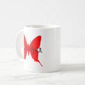 Personalisierter Helles Roter Schmetterling Kaffeetasse (Vorderseite Links)