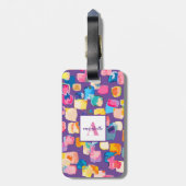 Personalisierter, hellfarbener Abstrakter Name Gepäckanhänger (Rückseite vertikal)