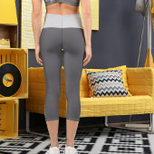 Personalisierter, hellgrauer, dunkelgrauer Textspa Capri Leggings