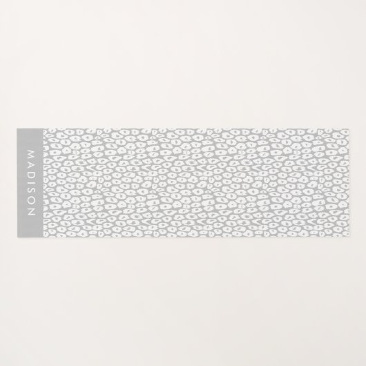 Personalisierter hellgrauer Leoparddruck Yogamatte (Rückseite (Horizontal))