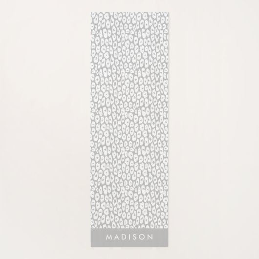 Personalisierter hellgrauer Leoparddruck Yogamatte (Rückseite)