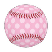 Personalisierter hellrosa Polka Dot Baseball (Rückseite)