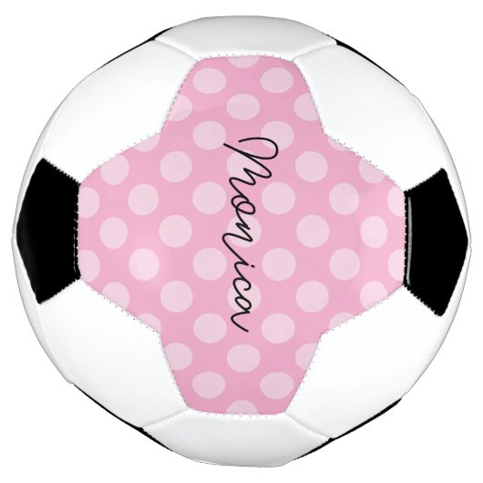 Personalisierter hellrosa Polka Dot Fußball (Gedreht)