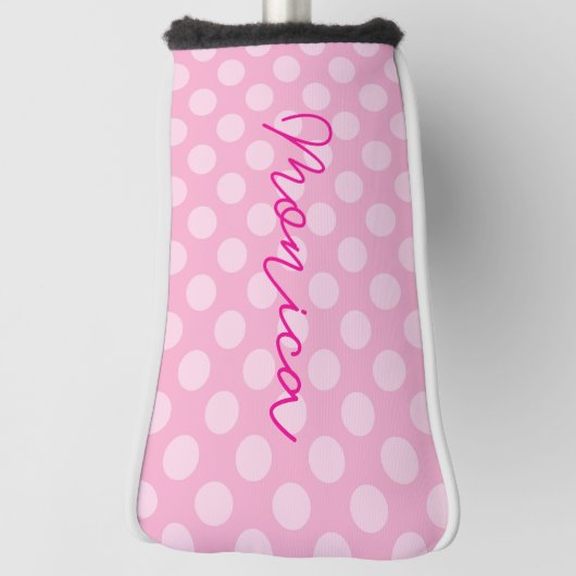 Personalisierter hellrosa Polka Dot Golf Headcover (Rotieren 90)