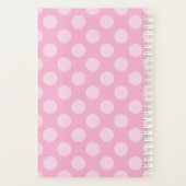 Personalisierter hellrosa Polka Dot Planer (Rückseite)