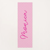 Personalisierter hellrosa Polka Dot Yogamatte (Vorderseite)