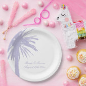 Personalisierter hellvioletter Strand-Hochzeitsfei Pappteller (Party)